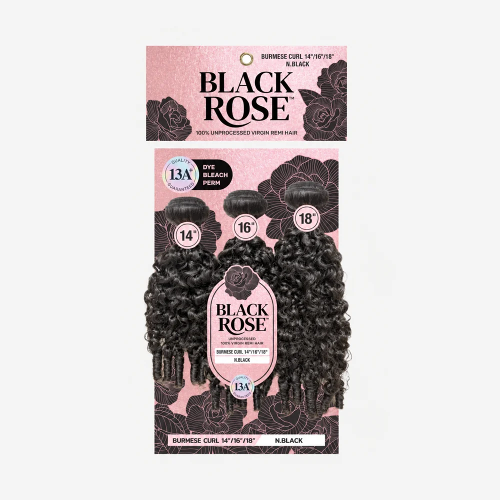 Bundles of Black Rose Burmese curl hair