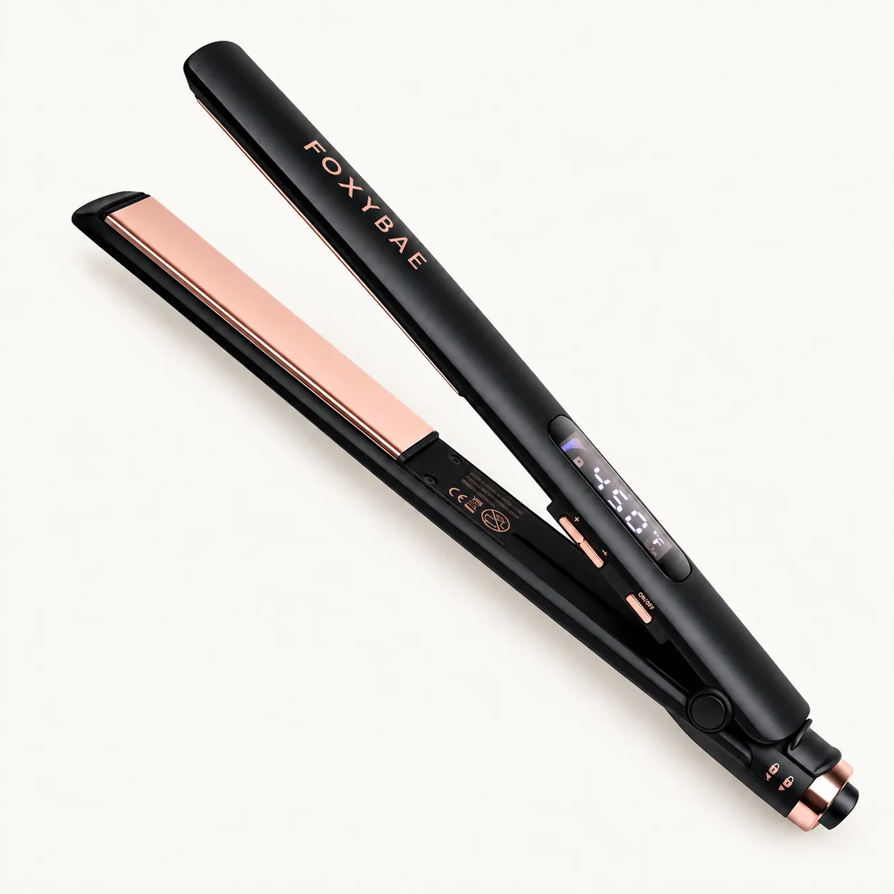 Flat iron in black and rose gold